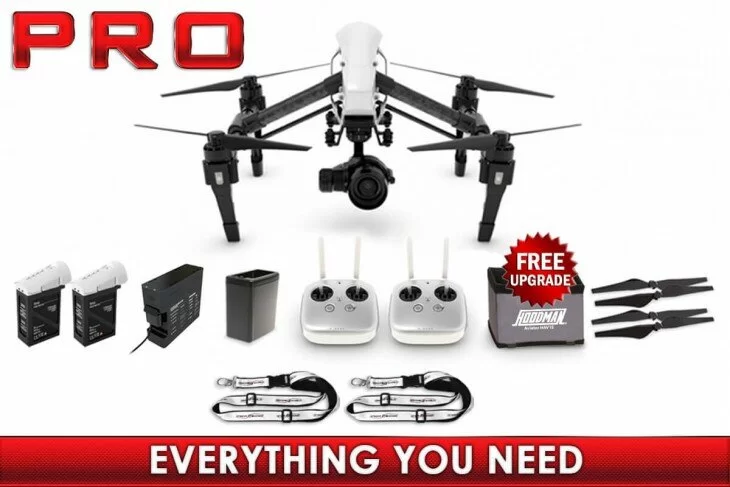 Inspire 1 Pro DW Everything You Need Kit (Dual Remote) X5 Bundle w/ Case, Sunshade, 16GB & 2xTB47 Batteries w/ Heater Inspire 1 Pro DW Everything You Need Kit (Dual Remote) X5 Bundle w/ Case, Sunshade, 16GB & 2xTB47 Batteries w/ Heater