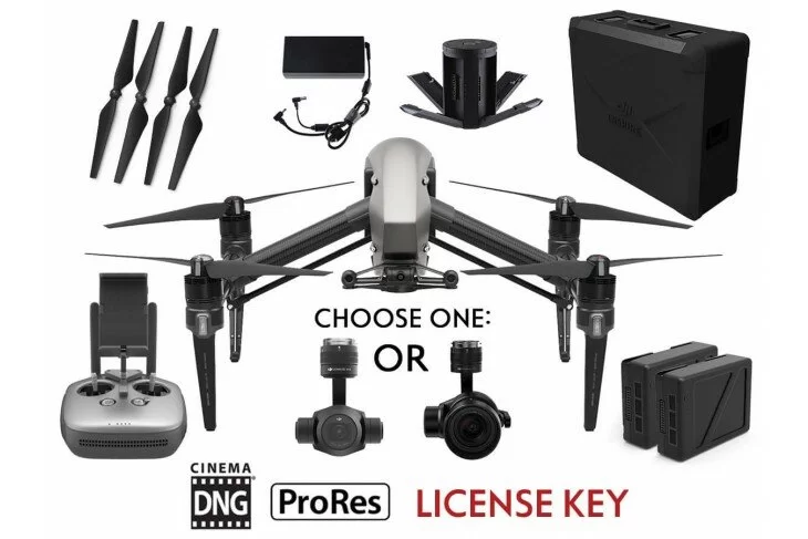 DJI Inspire 2 Premium Combo w/ X5S or X4S Lens & CinemaDNG & Apple ProRes Included