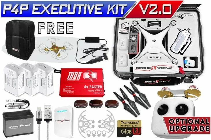 DJI Phantom 4 PRO Executive Kit V2.0 w/ Nanuk 950 Wheeled Case, 3 Batteries, Thor Charger, CF Props & Guards, Filters, 64GB Card & More