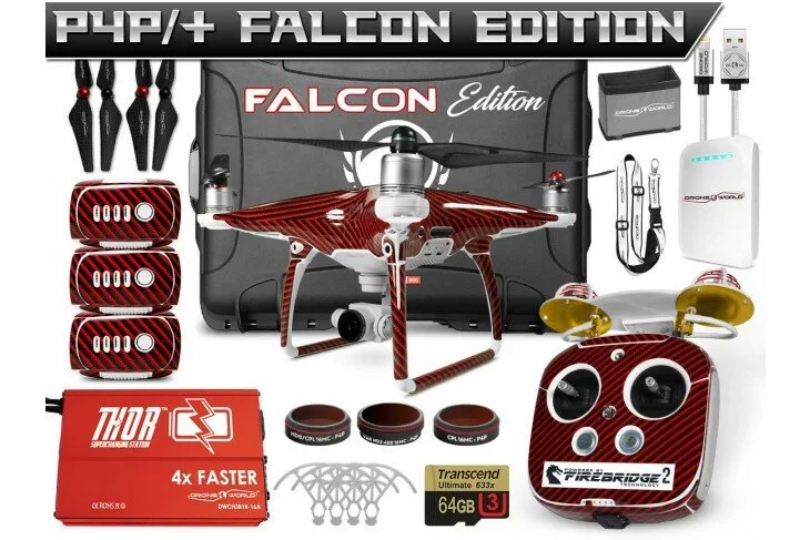 Phantom 4 PRO Falcon Kit w/ Firebridge 2 Technology Range Extender, Nanuk 950 Wheeled Case, 3 Batteries, Thor Charger, CF Props & Guards, Filters, 64GB Card & More
