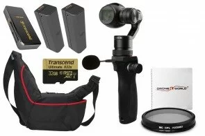 DJI Osmo Bundle Kit with Extra Battery, Water Resistent Case, Basic Mic, 32GB Card, Lens Filter, etc