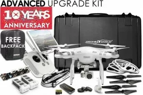 Phantom 3 Advanced Upgrade Kit Bundle w/ Case, 2 Batteries, Triple Charger, Prop Guards, Filters, 32GB Card & More