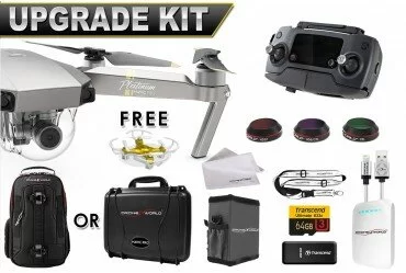  DJI Mavic PRO Platinum UPGRADE COMBO w/ Remote, Hard Case or Backpack, Battery, Lens Filters, 64gb+16gb MicroSD, Sunshade, Power Bank Adapter, Battery Bank, iPhone Cable, Lanyard & FREE Mini Drone