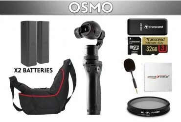 DJI Osmo Bundle Kit with Extra Battery, Water Resistant Case, Basic Mic, 32GB Card, Lens Filter, etc
