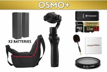DJI Osmo+ (Plus Zoom) Bundle Kit with Extra Battery, Water Resistant Case, Basic Mic, 32GB Card, Lens Filter, etc