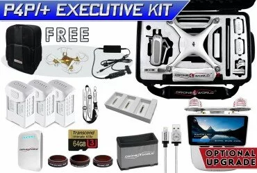 DJI Phantom 4 PRO+ (Plus) Executive Kit w/ Custom Wheeled Case, 3 Batteries + Triple Charger Hub, Filters, Sunshade, 64GB Card & More