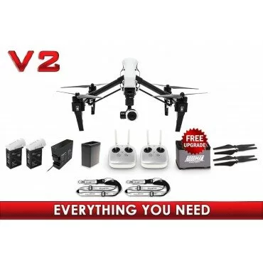 DJI Inspire 1 v2.0 DW Everything You Need Kit (Dual Remote) w/ Case, Sunshade, 2xTB47 Batteries & Heater