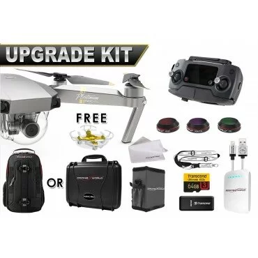  DJI Mavic PRO Platinum UPGRADE COMBO w/ Remote, Hard Case or Backpack, Battery, Lens Filters, 64gb+16gb MicroSD, Sunshade, Power Bank Adapter, Battery Bank, iPhone Cable, Lanyard & FREE Mini Drone