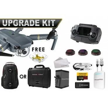 DJI Mavic PRO UPGRADE COMBO w/ Remote, Backpack or Hardcase, 3 Batteries, Lens Filters, 64gb+16gb MicroSD, Sunshade, Fly More, etc