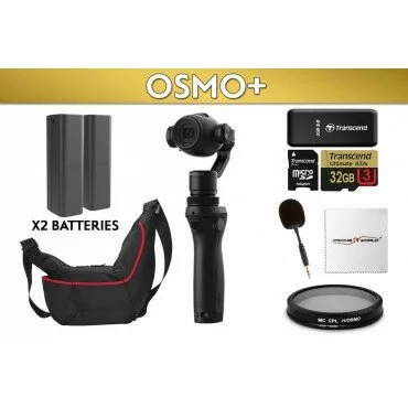 DJI Osmo+ (Plus Zoom) Bundle Kit with Extra Battery, Water Resistant Case, Basic Mic, 32GB Card, Lens Filter, etc