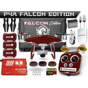 Phantom 4 Advanced Falcon Kit w/ Firebridge Technology Range Extender, Nanuk 950 Wheeled Case, 3 Batteries, Thor Charger, CF Props & Guards, Filters, 64GB Card & More