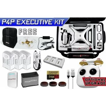 DJI Phantom 4 PRO Executive Kit w/ Custom Wheeled Case, 3 Batteries + Triple Charger Hub, Filters, 64GB Card & More