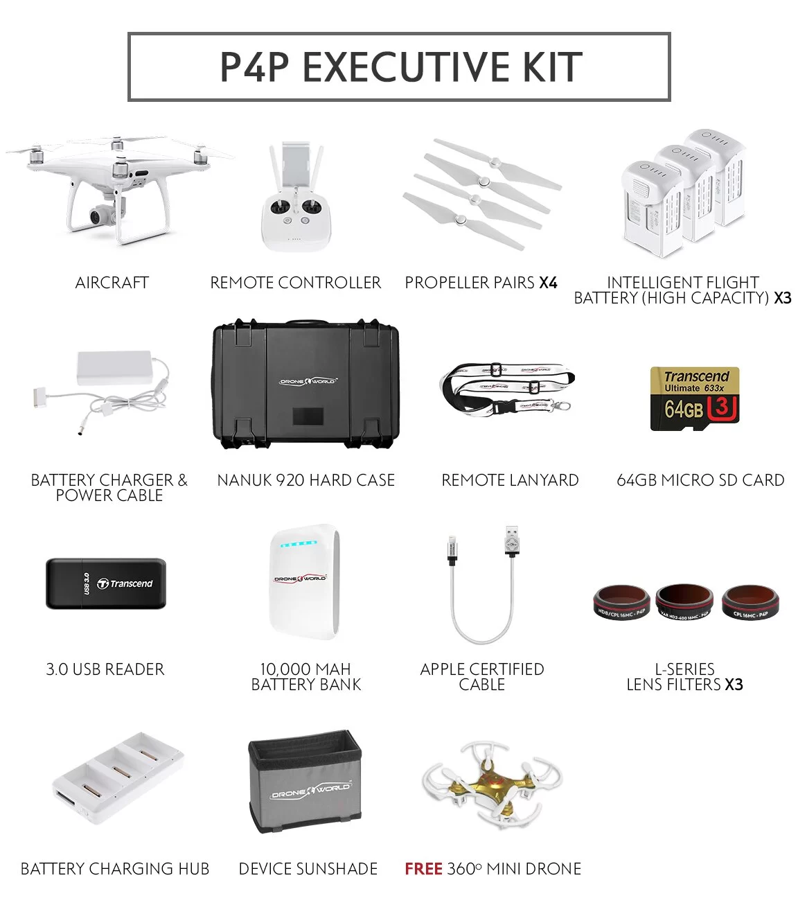 Phantom 4 PRO Executive Kit - What's included / what in the box